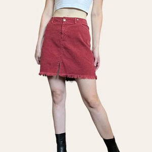 90s vintage Rampage red corduroy mini skirt